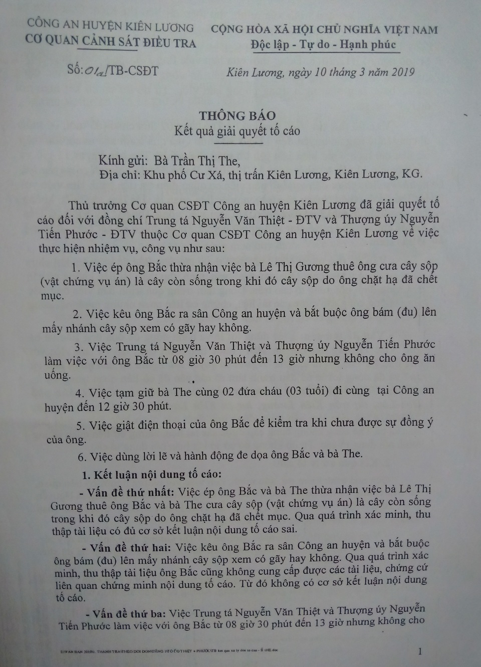 Vụ chặt cây trên đất đã mua bị truy tố: Rút hồ sơ yêu cầu điều tra bổ sung! - 3 Vụ chặt cây trên đất đã mua bị truy tố: Rút hồ sơ yêu cầu điều tra bổ sung! - 3