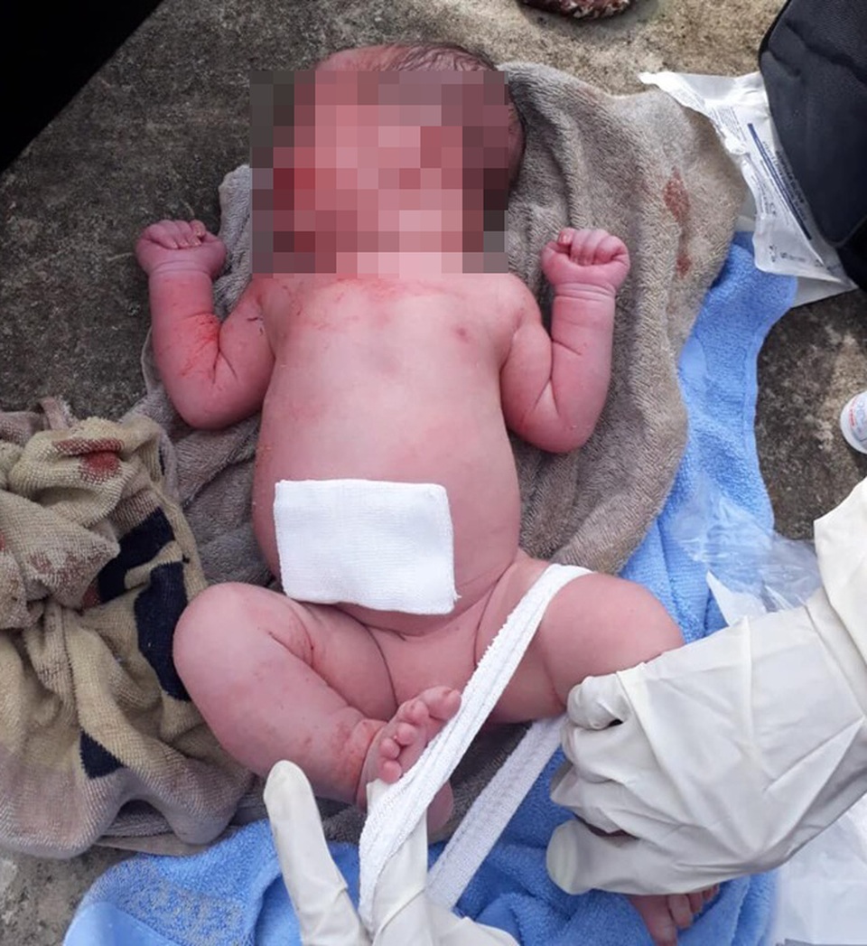 Bé trai sơ sinh bị bỏ rơi trong bụi hoa giấy - 1