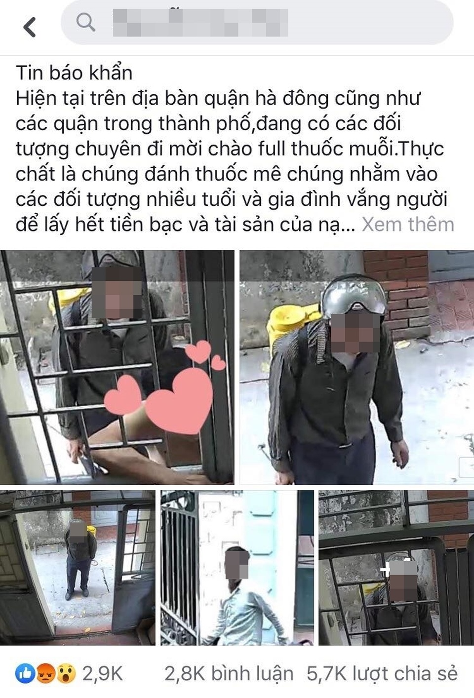 Hà Nội: Xác minh câu chuyện người lạ giả vờ phun thuốc diệt muỗi rồi đánh thuốc mê, cướp tài sản - 1 Hà Nội: Xác minh câu chuyện người lạ giả vờ phun thuốc diệt muỗi rồi đánh thuốc mê, cướp tài sản - 1