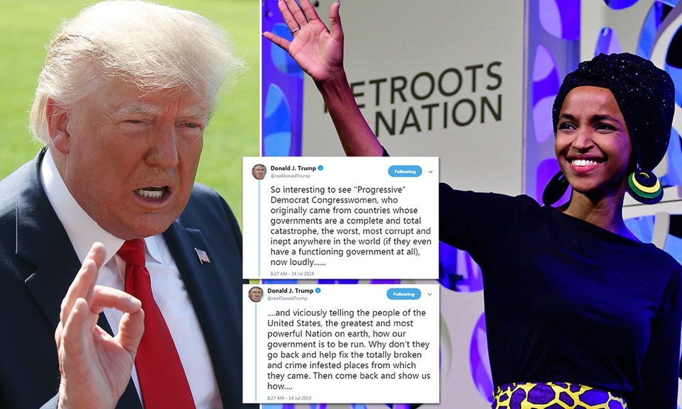 Ông Trump trút giận lên các nghị sĩ da màu “dạy bảo” nước Mỹ - 1 Ông Trump trút giận lên các nghị sĩ da màu “dạy bảo” nước Mỹ - 1