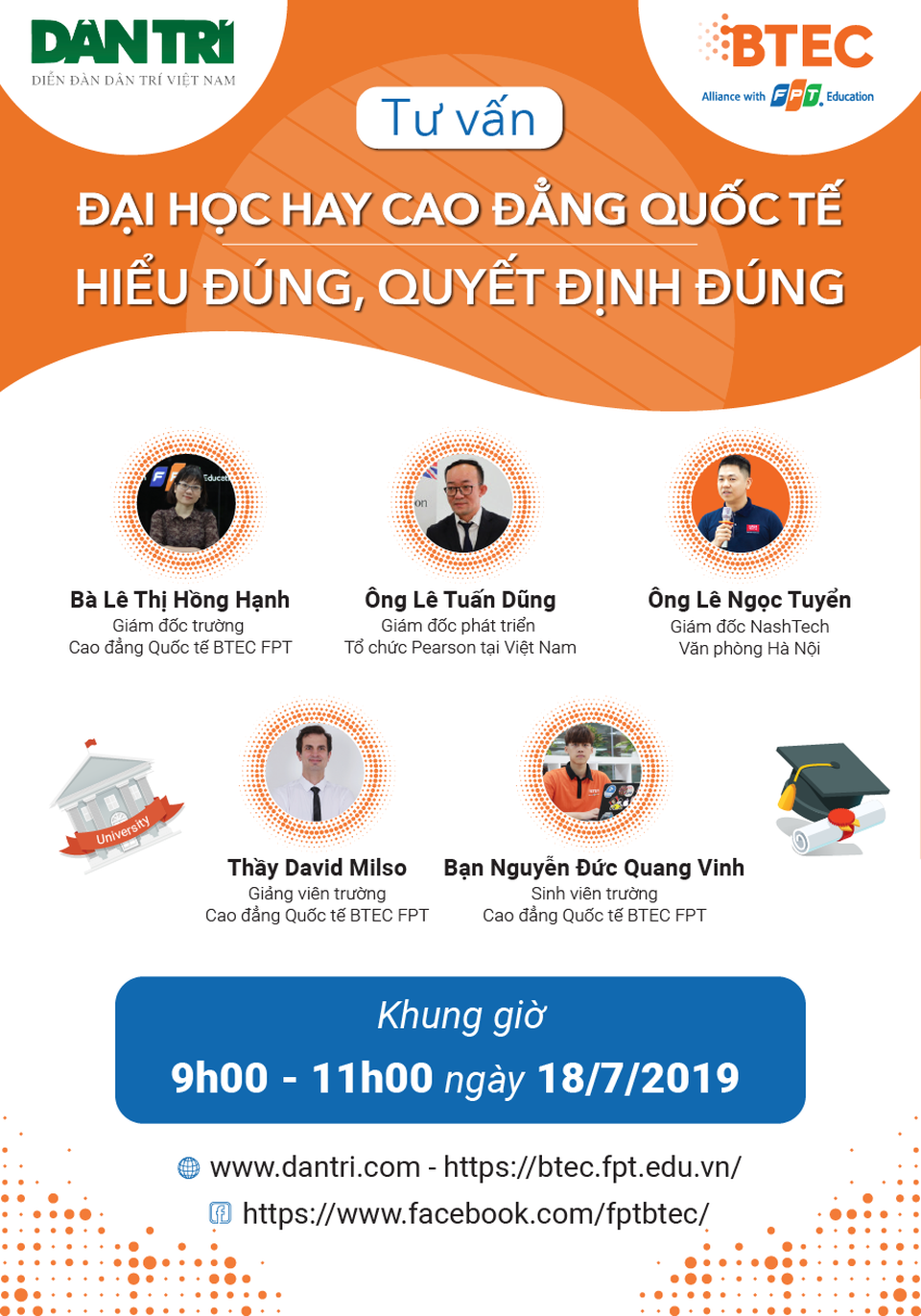 9h ngày 18/7/2019, tư vấn: “Đại học hay Cao đẳng Quốc tế - Hiểu đúng, quyết định đúng” - 1