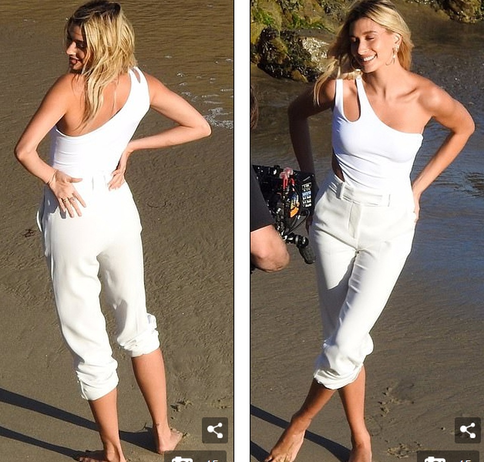 Hailey Bieber tạo dáng quyến rũ bên biển - 10