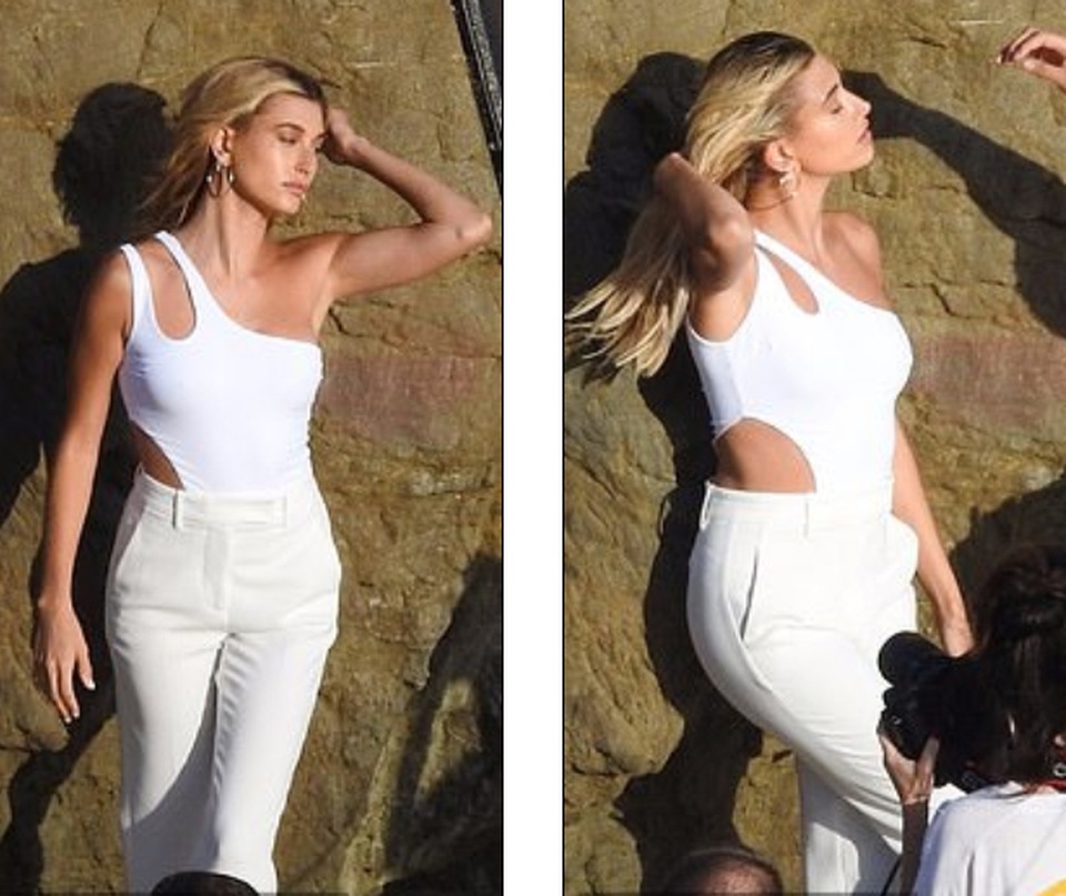 Hailey Bieber tạo dáng quyến rũ bên biển - 2