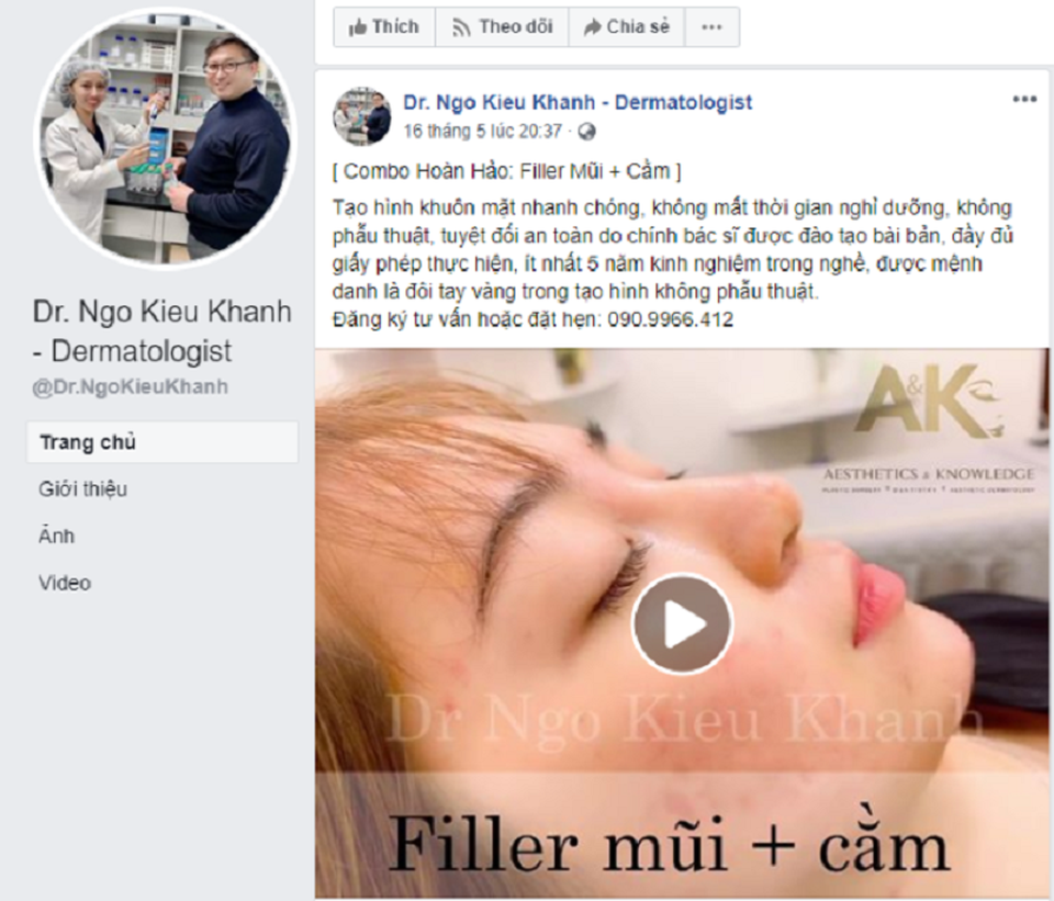 Cơ sở thẩm mỹ “chui” tự xưng đôi tay vàng trong tạo hình - 1 Cơ sở thẩm mỹ “chui” tự xưng đôi tay vàng trong tạo hình - 1