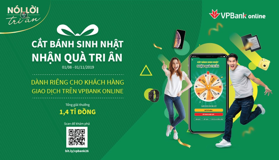 VPBank triển khai chương trình khuyến mãi Cắt bánh sinh nhật – Nhận quà tri ân - 1 VPBank triển khai chương trình khuyến mãi Cắt bánh sinh nhật – Nhận quà tri ân - 1