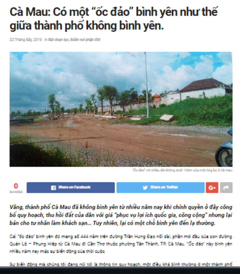 Đăng thông tin sai về nhà đất của Chủ tịch Cà Mau, một trang điện tử bị đề nghị xử lý - 1 Đăng thông tin sai về nhà đất của Chủ tịch Cà Mau, một trang điện tử bị đề nghị xử lý - 1