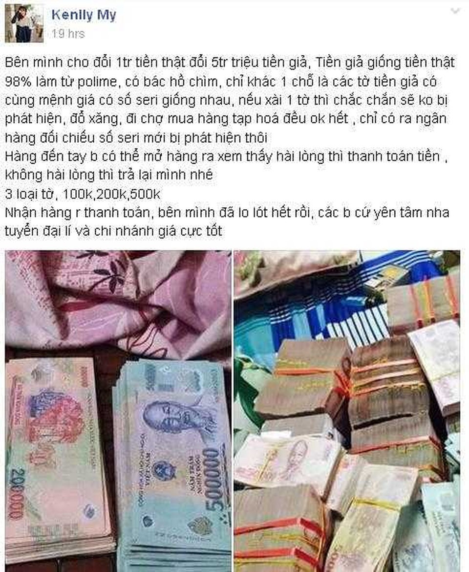 Bộ Công an tăng cường xử lý hành vi rao bán tiền giả trên mạng Internet - 1 Bộ Công an tăng cường xử lý hành vi rao bán tiền giả trên mạng Internet - 1