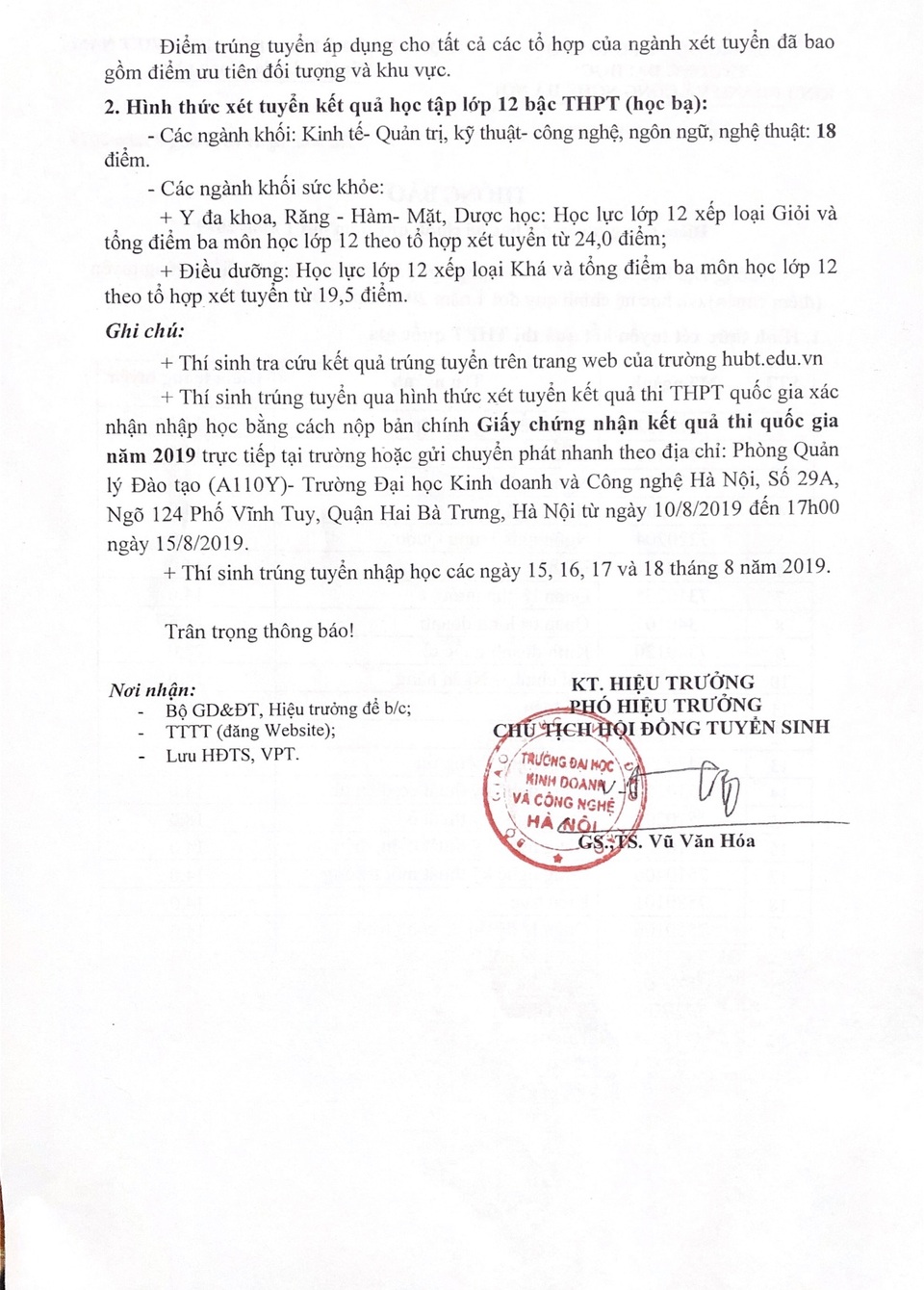 Trường Đại học Kinh doanh và Công nghệ Hà Nội công bố điểm chuẩn năm 2019 - 3 Trường Đại học Kinh doanh và Công nghệ Hà Nội công bố điểm chuẩn năm 2019 - 3