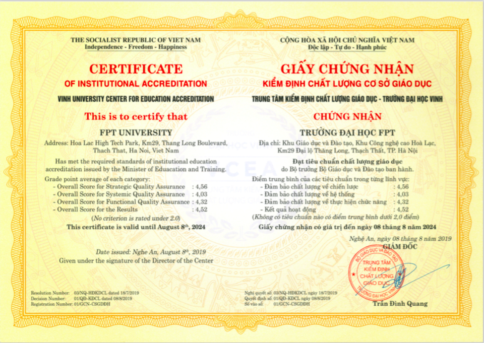 ĐH FPT thành trường thứ 5 đạt kiểm định chất lượng theo tiêu chuẩn mới - 1 ĐH FPT thành trường thứ 5 đạt kiểm định chất lượng theo tiêu chuẩn mới - 1