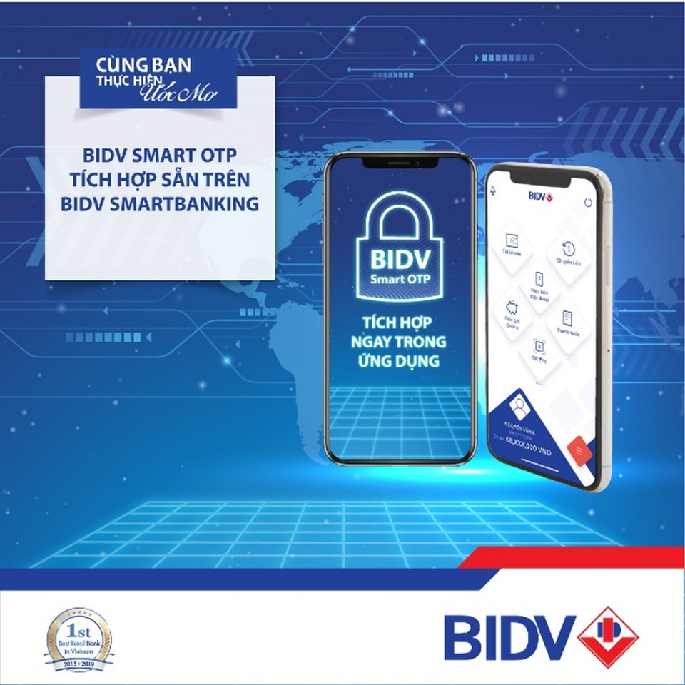 BIDV tích hợp Smart OTP ngay trên ứng dụng BIDV SmartBanking - 1 BIDV tích hợp Smart OTP ngay trên ứng dụng BIDV SmartBanking - 1