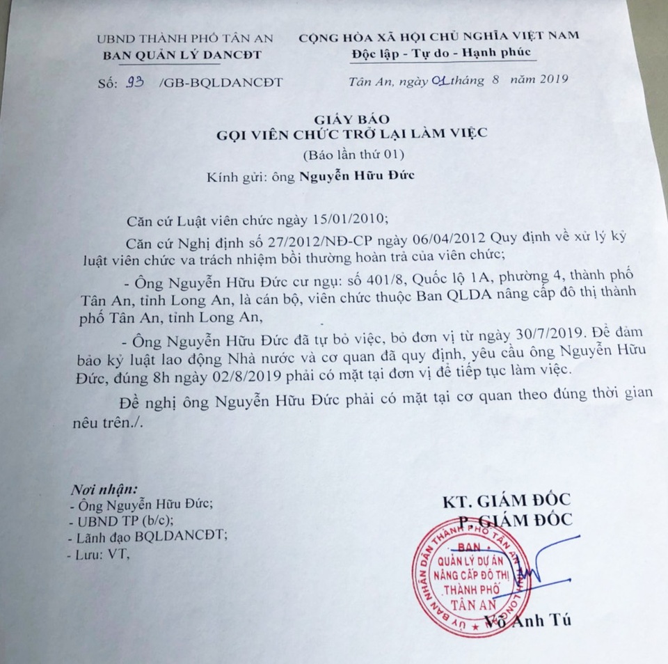 Cán bộ Ban quản lý dự án bỗng dưng biến mất - 1 Cán bộ Ban quản lý dự án bỗng dưng biến mất - 1