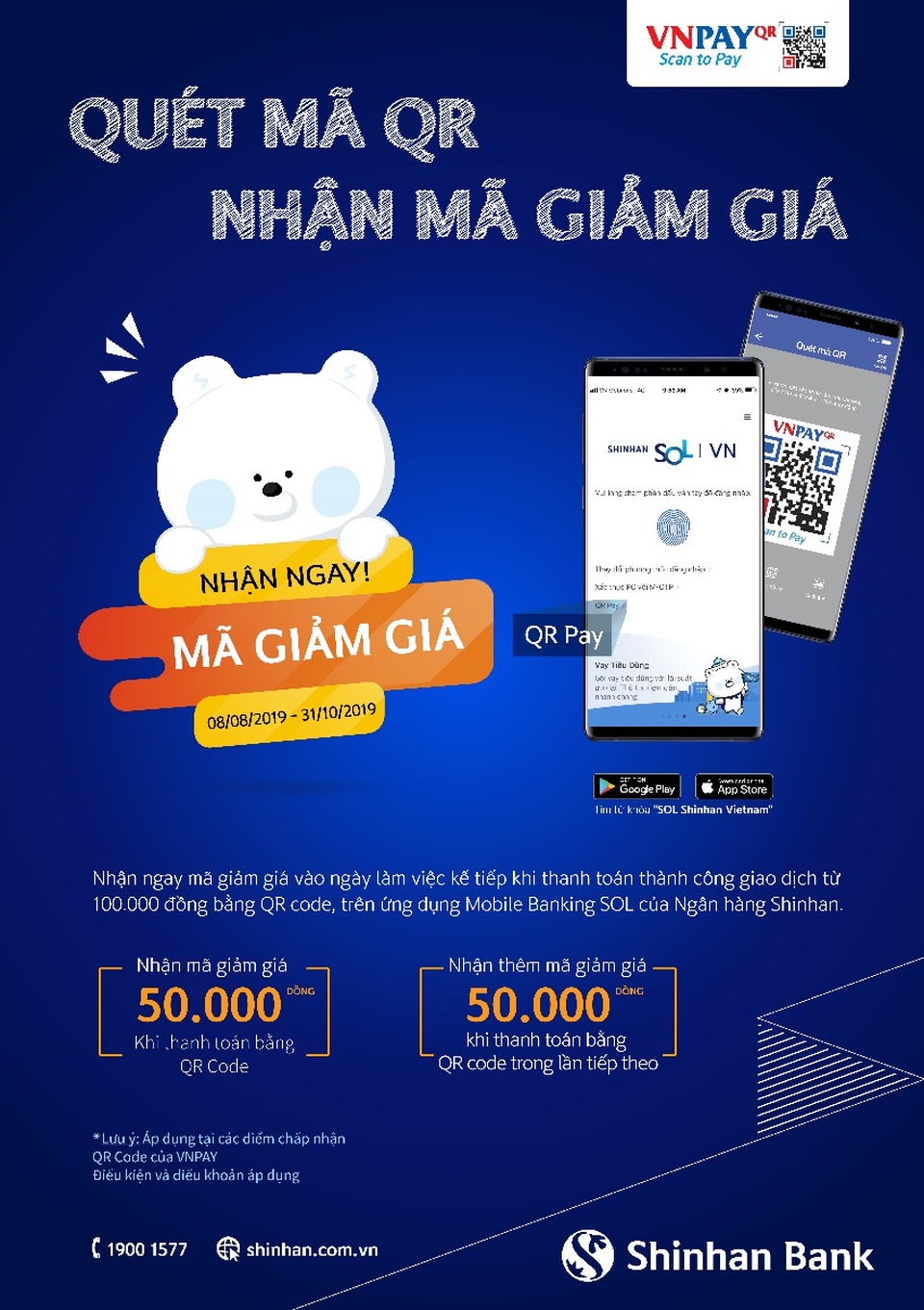 Nhận ngay 100.000 đồng khi thanh toán bằng QR Pay trên ứng dụng của Shinhan Bank - 1 Nhận ngay 100.000 đồng khi thanh toán bằng QR Pay trên ứng dụng của Shinhan Bank - 1