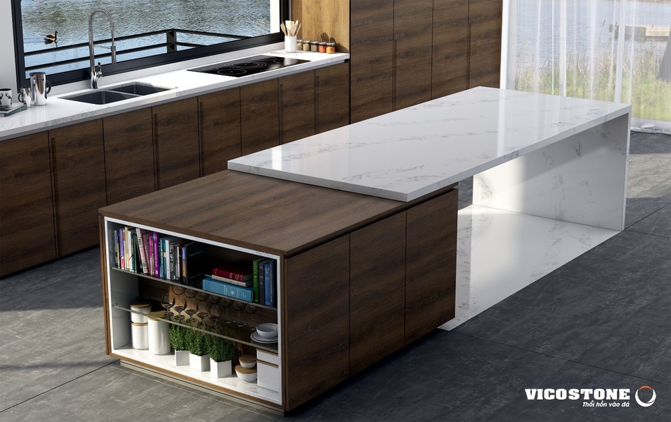 Bí quyết sử dụng đá gốc Thạch anh phù hợp từng phong cách bếp - 1