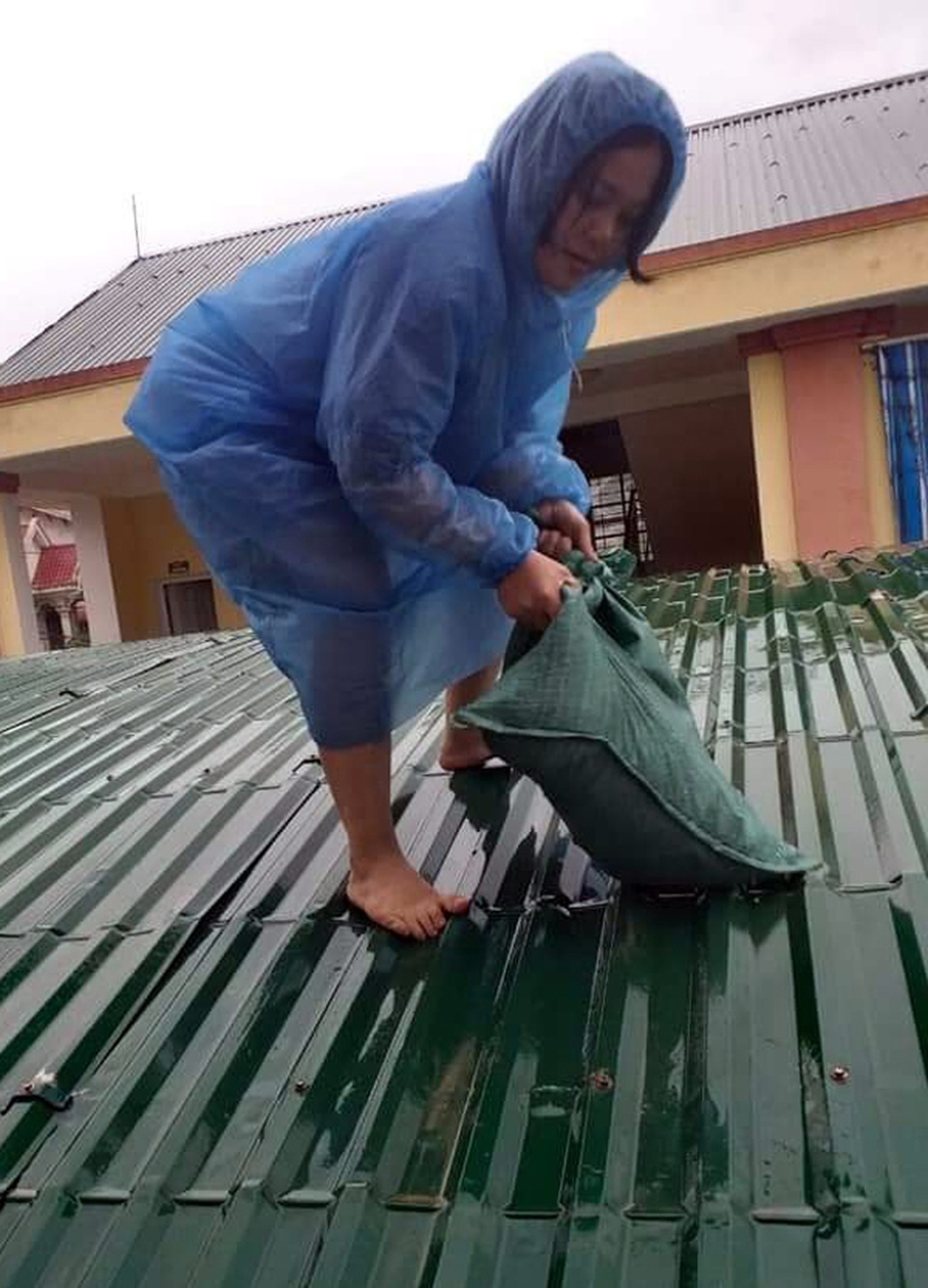 Cảm động cô giáo đội mưa leo lên mái cao gia cố lớp học “khắc chế” gió bão - 3 Cảm động cô giáo đội mưa leo lên mái cao gia cố lớp học “khắc chế” gió bão - 3