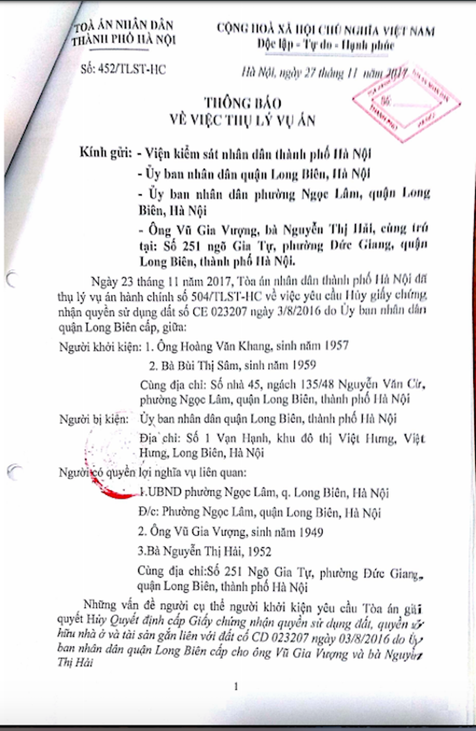 TAND TP Hà Nội thụ lý vụ án gần 2 năm vẫn chưa đưa ra xét xử! - 3 TAND TP Hà Nội thụ lý vụ án gần 2 năm vẫn chưa đưa ra xét xử! - 3