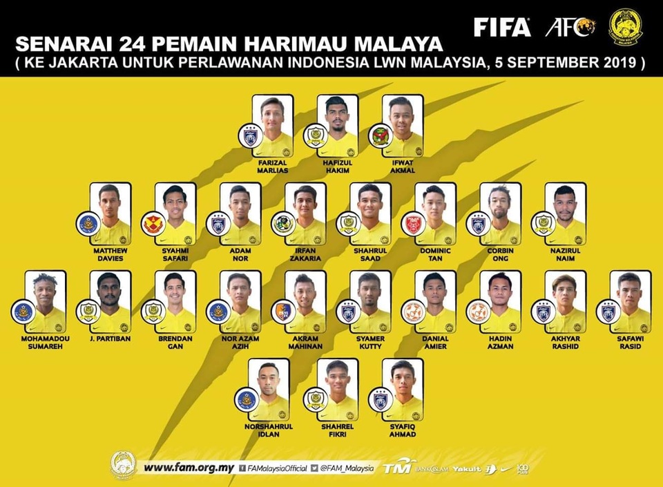 Malaysia công bố danh sách tham dự vòng loại World Cup 2022 - 2 Malaysia công bố danh sách tham dự vòng loại World Cup 2022 - 2