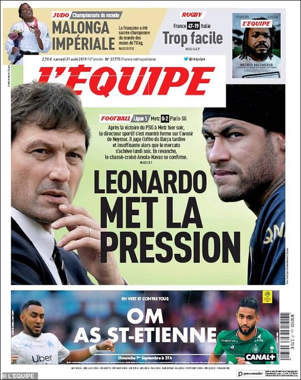 Nhật ký chuyển nhượng ngày 1/9: Neymar gia nhập Barcelona? - 1 Nhật ký chuyển nhượng ngày 1/9: Neymar gia nhập Barcelona? - 1