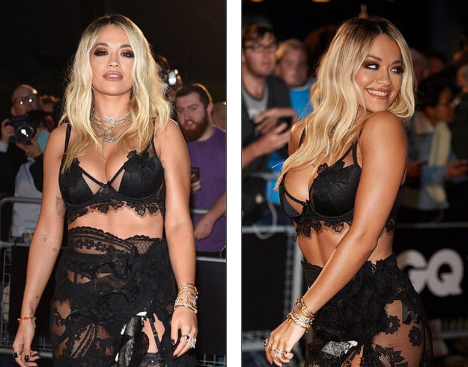 Rita Ora khoe ngực ngoại cỡ với váy đen táo bạo - 2 Rita Ora khoe ngực ngoại cỡ với váy đen táo bạo - 2