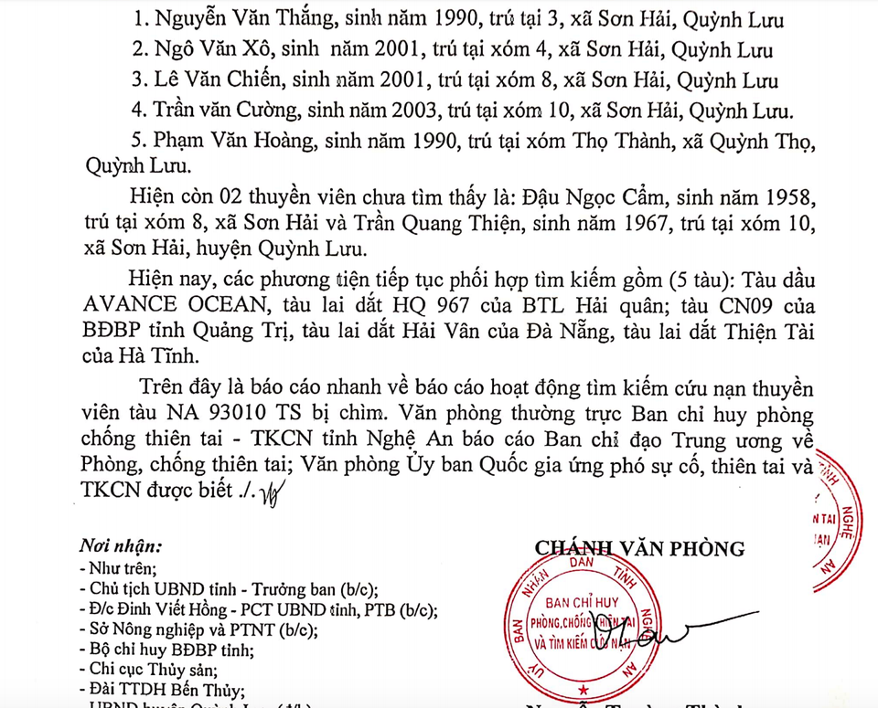 Vụ chìm tàu cá khiến nhiều người mất tích: Huy động 5 tàu lớn tiếp tục tìm kiếm - 2 Vụ chìm tàu cá khiến nhiều người mất tích: Huy động 5 tàu lớn tiếp tục tìm kiếm - 2