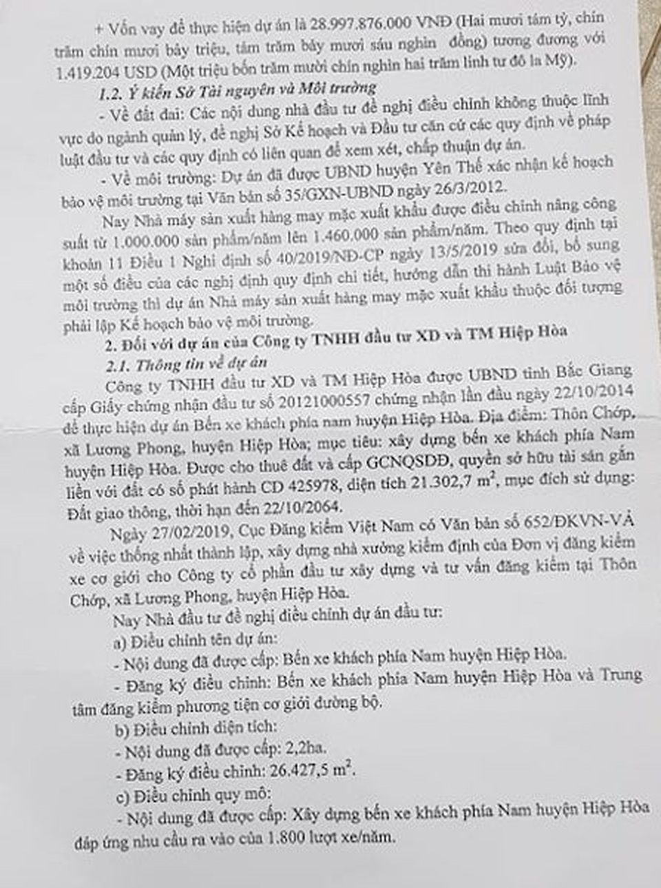 Bắc Giang: Doanh nghiệp định làm xiếc, Sở Tài nguyên rút ngay thẻ đỏ ! - 2 Bắc Giang: Doanh nghiệp định làm xiếc, Sở Tài nguyên rút ngay thẻ đỏ ! - 2