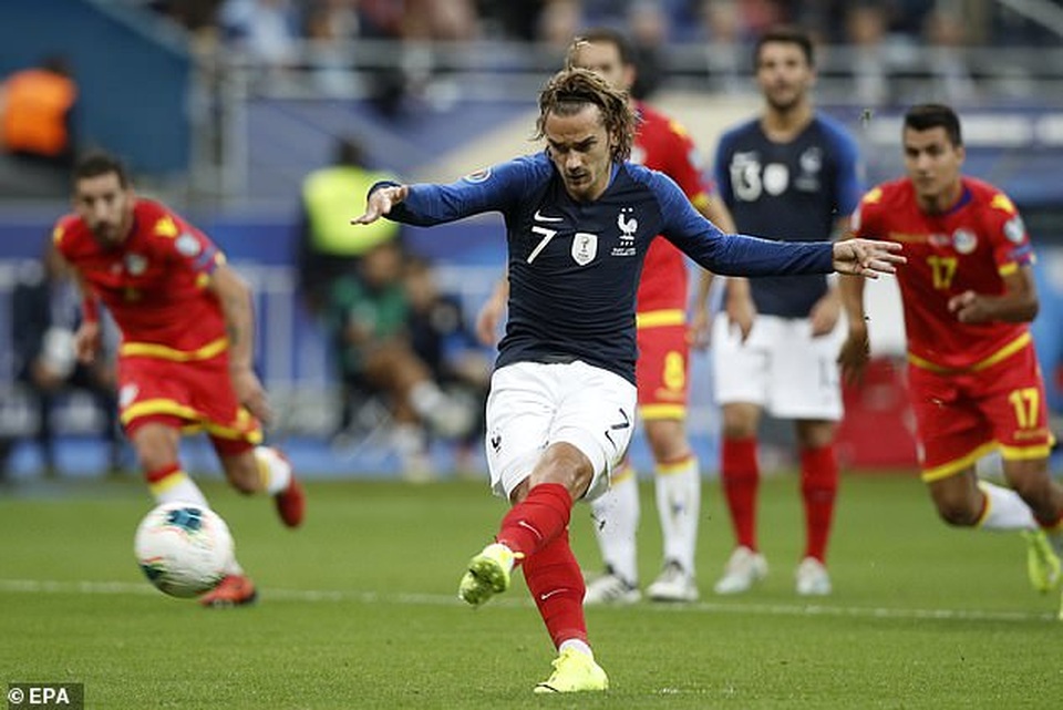 Griezmann lại đá hỏng phạt đền, Pháp vẫn thắng đậm Andora - 1 Griezmann lại đá hỏng phạt đền, Pháp vẫn thắng đậm Andora - 1