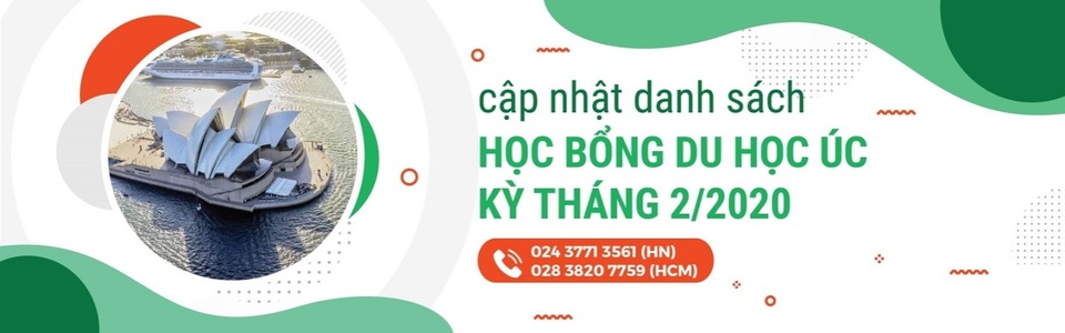 Cập nhật danh sách học bổng du học Úc kỳ tháng 2/2020 - 1 Cập nhật danh sách học bổng du học Úc kỳ tháng 2/2020 - 1