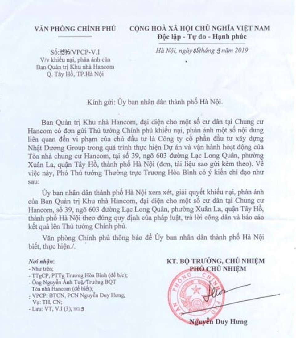 Cư dân chung cư Hancom kêu cứu “đỏ” toà nhà: Lộ sáng hàng loạt “điểm đen”! - 3 Cư dân chung cư Hancom kêu cứu “đỏ” toà nhà: Lộ sáng hàng loạt “điểm đen”! - 3