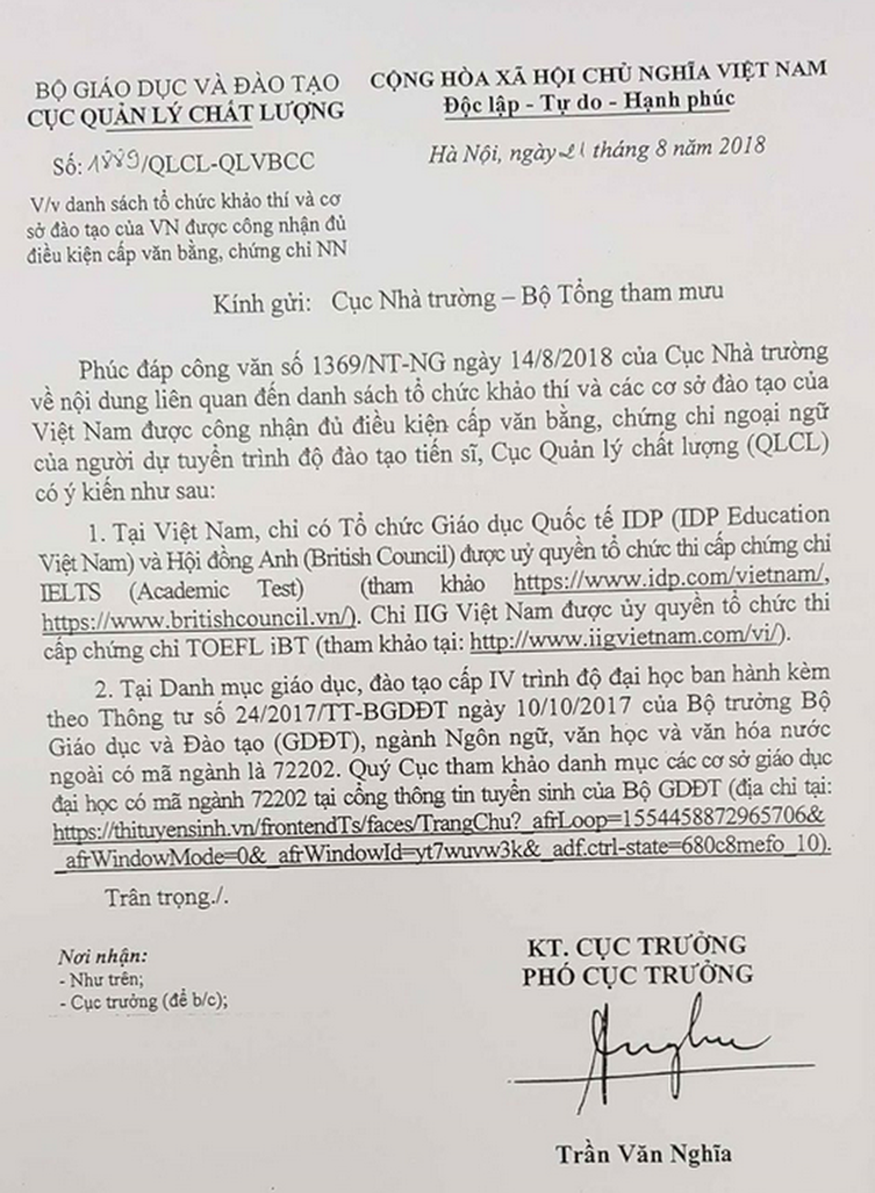 Cục Nhà trường yêu cầu rà soát văn bằng 2 ngôn ngữ Anh của trường ĐH Đông Đô, Thành Đô - 2 Cục Nhà trường yêu cầu rà soát văn bằng 2 ngôn ngữ Anh của trường ĐH Đông Đô, Thành Đô - 2