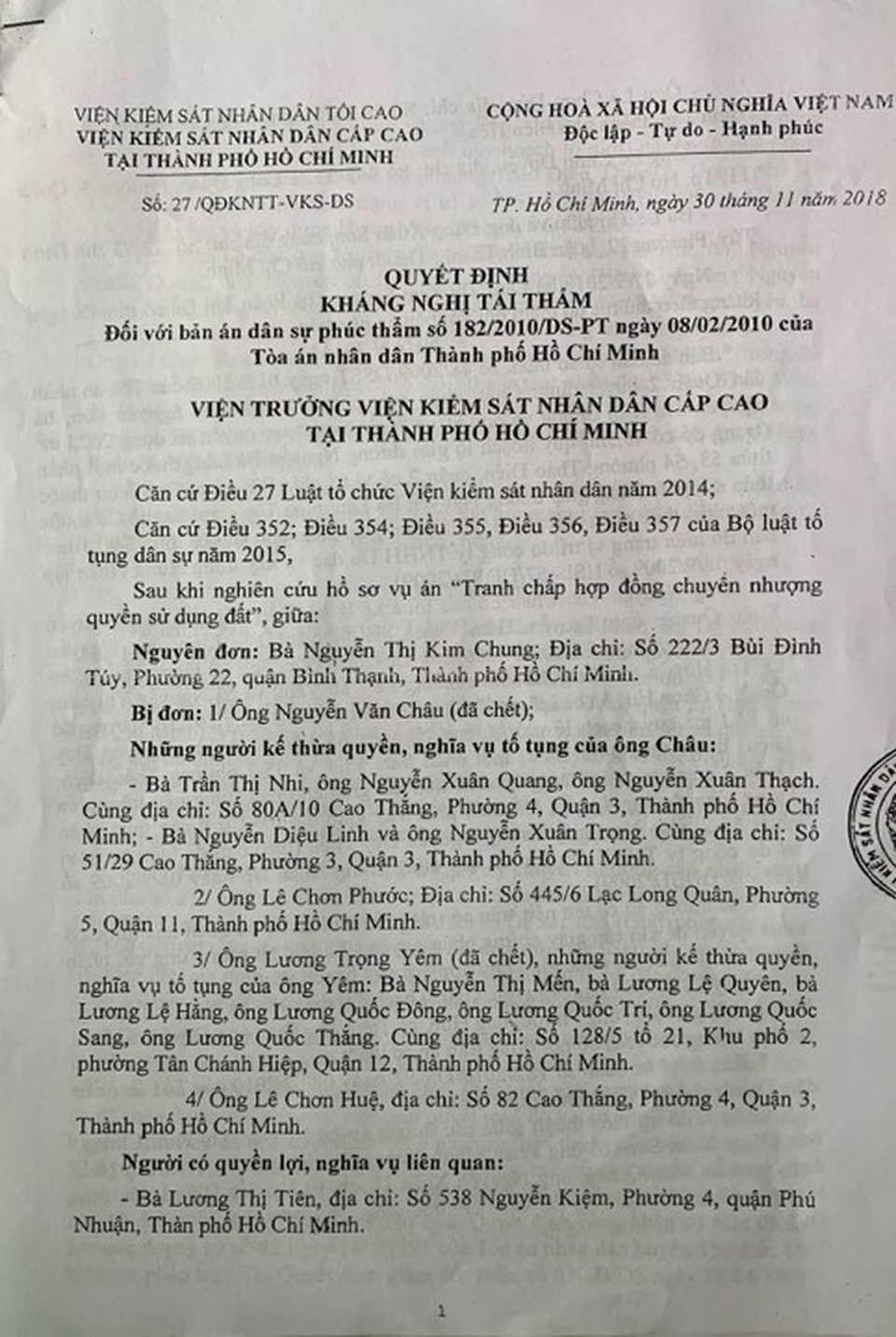 Vụ kiện sau 20 năm lại quay về điểm ban đầu: Kết luận của Phó Thủ tướng bị “lãng quên”? - 4 Vụ kiện sau 20 năm lại quay về điểm ban đầu: Kết luận của Phó Thủ tướng bị “lãng quên”? - 4