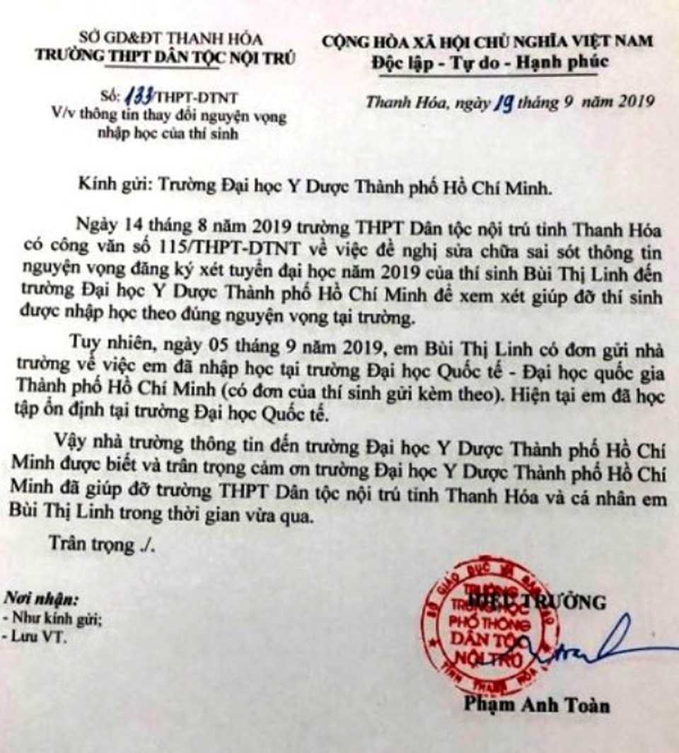 Nữ sinh bị nhập nhầm nguyện vọng đã nhập học Trường ĐH Quốc tế - ĐH Quốc gia TPHCM - 2 Nữ sinh bị nhập nhầm nguyện vọng đã nhập học Trường ĐH Quốc tế - ĐH Quốc gia TPHCM - 2