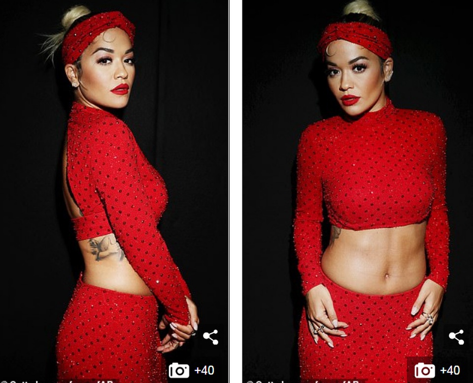 Rita Ora khoe eo săn chắc với váy đỏ rực - 2 Rita Ora khoe eo săn chắc với váy đỏ rực - 2