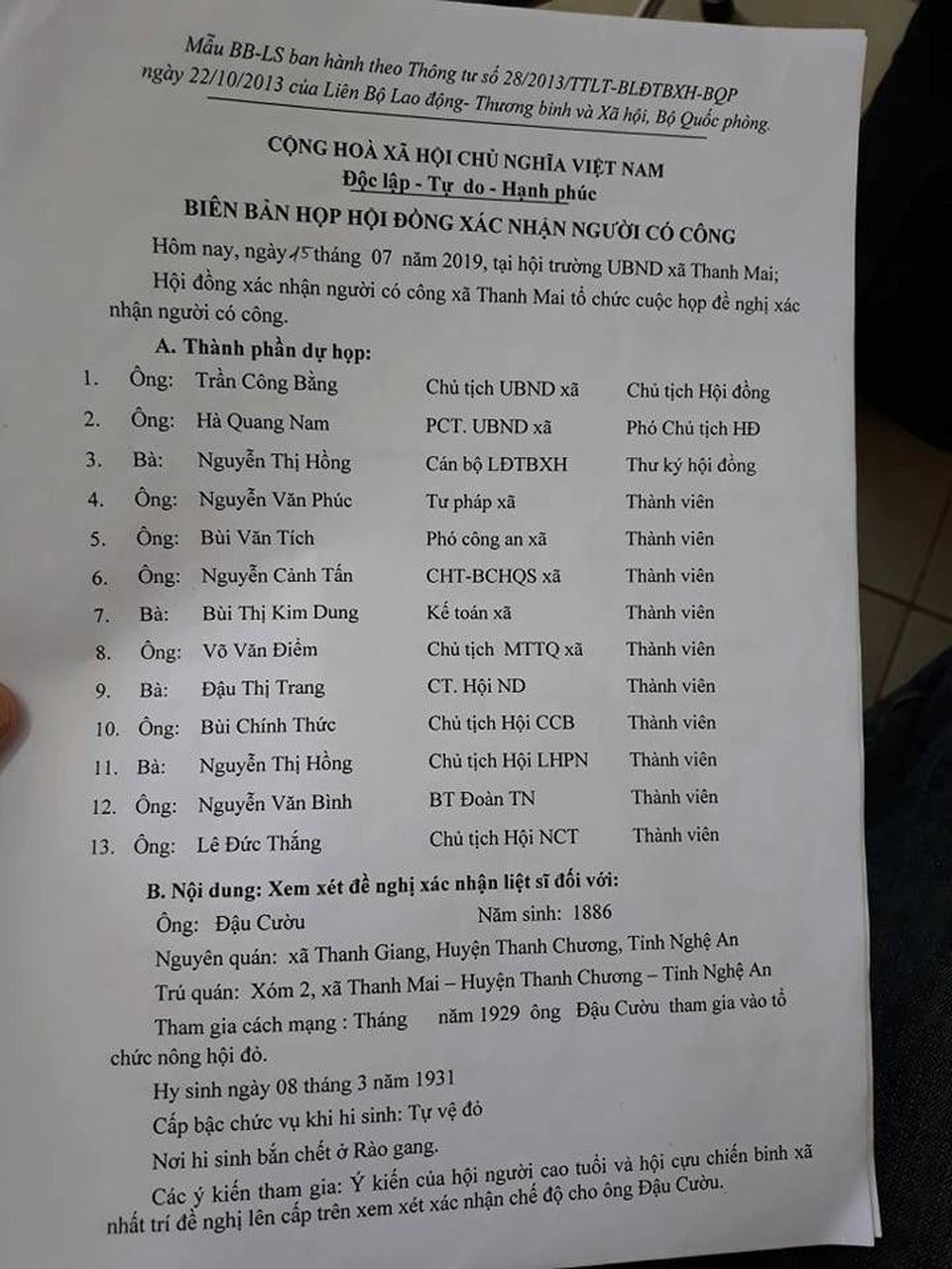 Hy sinh gần 90 năm vẫn chưa được công nhận liệt sĩ - 3 Hy sinh gần 90 năm vẫn chưa được công nhận liệt sĩ - 3