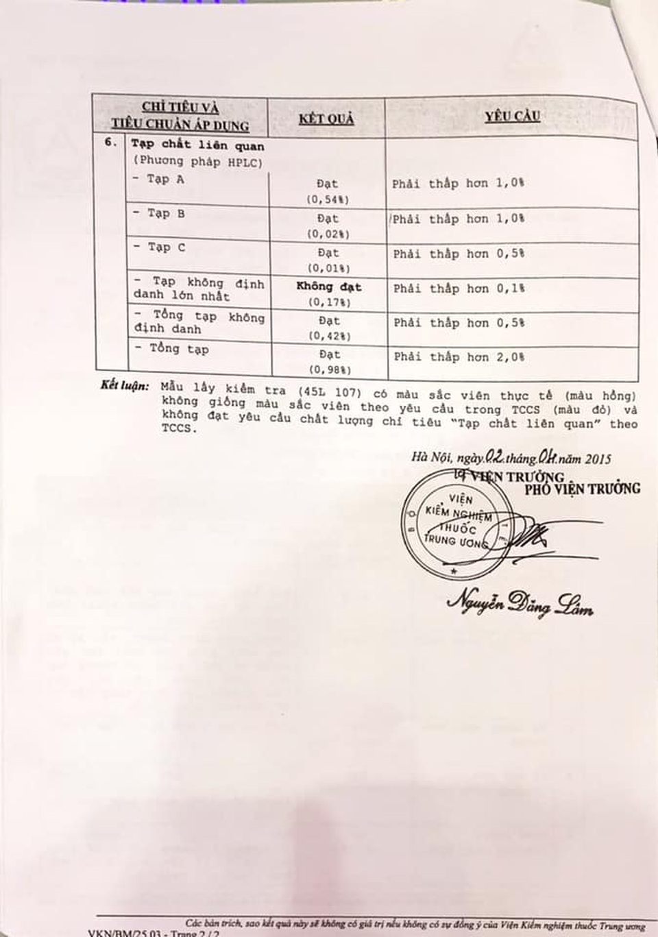 Giải mật văn bản vụ VN Pharma: Hội đồng giám định khẳng định H-Capita là thuốc - 3 Giải mật văn bản vụ VN Pharma: Hội đồng giám định khẳng định H-Capita là thuốc - 3