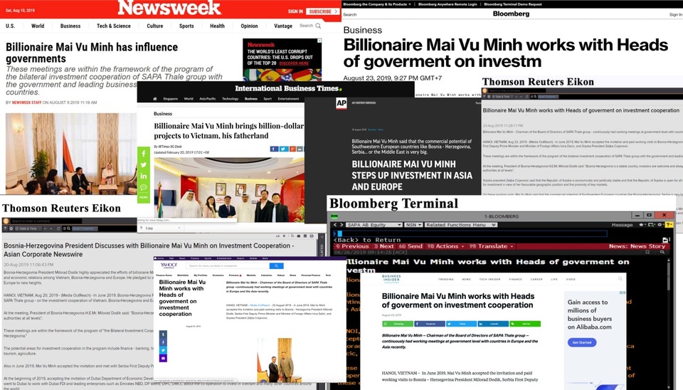 Newsweek, Bloomberg, Reuters đưa tin tỷ phú Mai Vũ Minh làm việc với Nguyên thủ các nước - 1 Newsweek, Bloomberg, Reuters đưa tin tỷ phú Mai Vũ Minh làm việc với Nguyên thủ các nước - 1