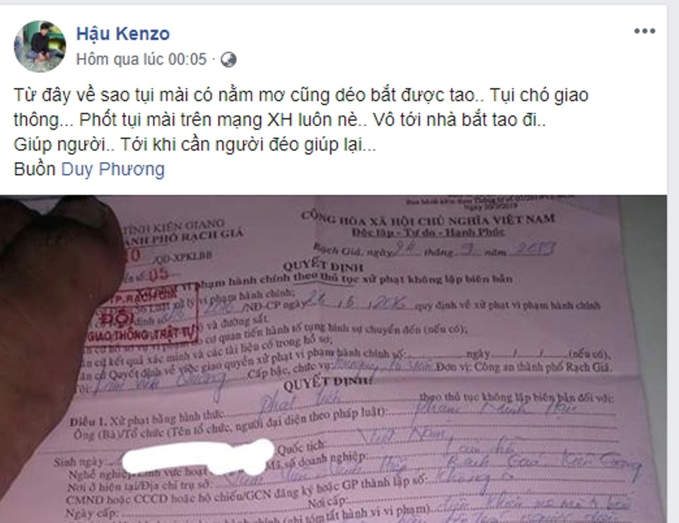 Vi phạm giao thông còn đăng mạng xã hội xúc phạm cảnh sát giao thông - 2