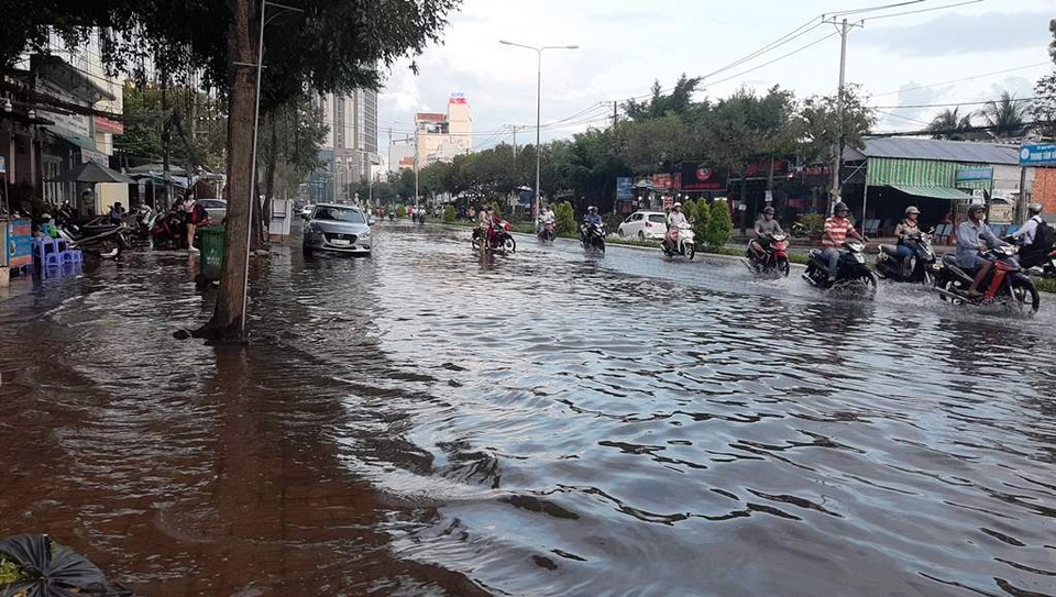 Triều cường dâng cao, đường phố Cần Thơ, Vĩnh Long lênh láng nước - 1 Triều cường dâng cao, đường phố Cần Thơ, Vĩnh Long lênh láng nước - 1
