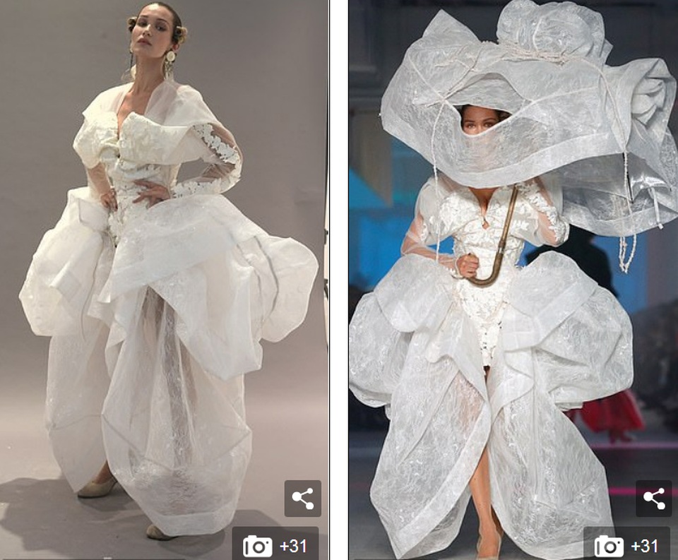 Bella Hadid diện váy lạ mắt, tỏa sáng trên sàn catwalk - 6