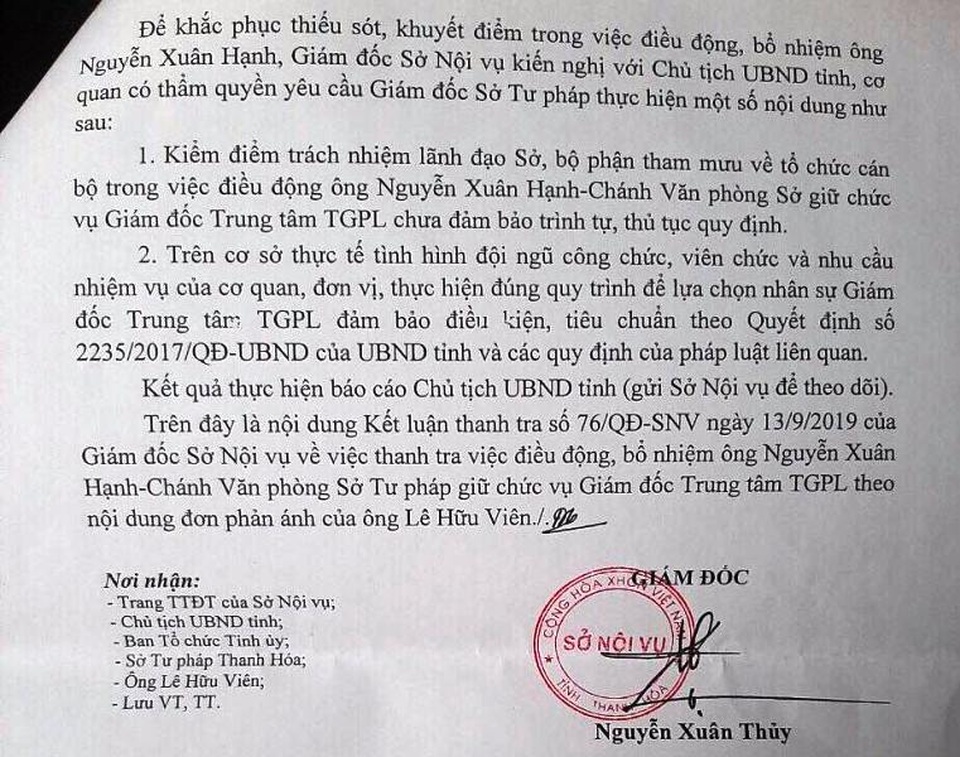 Giám đốc Sở Tư pháp bị đề nghị kiểm điểm vì bổ nhiệm cán bộ sai quy định - 2 Giám đốc Sở Tư pháp bị đề nghị kiểm điểm vì bổ nhiệm cán bộ sai quy định - 2