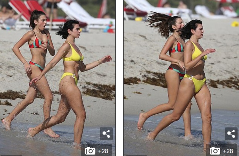 Dua Lipa nổi bật với áo tắm vàng rực - Ảnh 10. Dua Lipa nổi bật với áo tắm vàng rực - Ảnh 10.