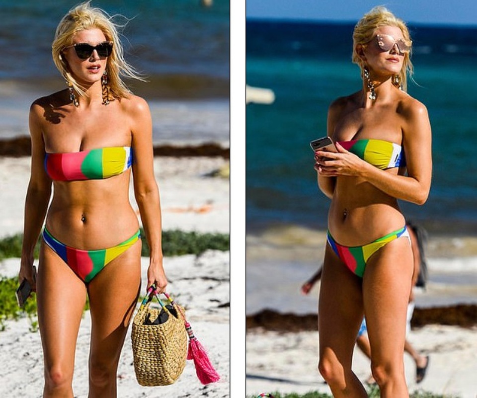 Ashley James quyến rũ với áo tắm nhiều màu - Ảnh 4.