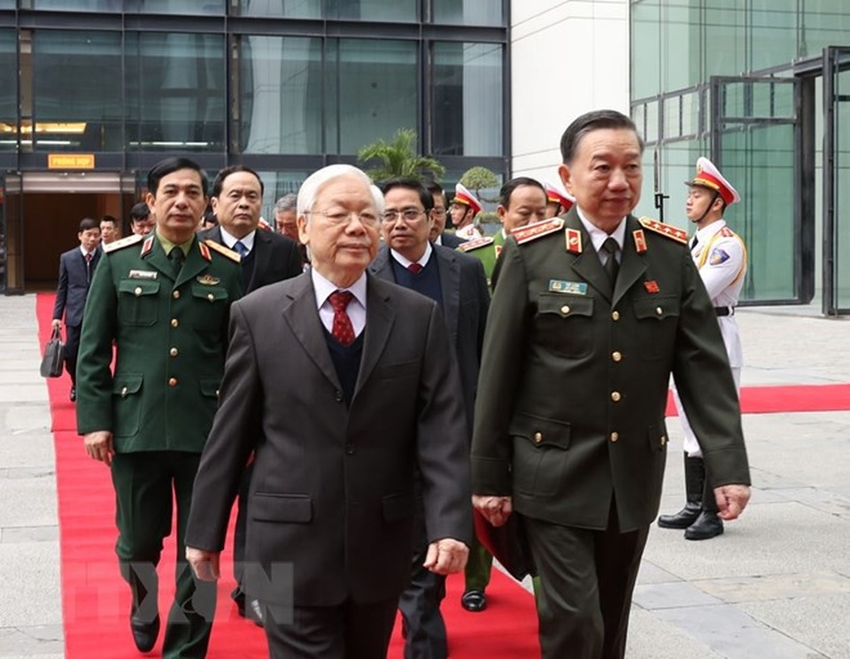 Phát biểu của Tổng Bí thư, Chủ tịch nước ở Hội nghị Công an toàn quốc - 1 Tổng Bí thư, Chủ tịch nước Nguyễn Phú Trọng đến dự Hội nghị Công an toàn quốc lần thứ 74. (Ảnh: Trí Dũng/TTXVN)