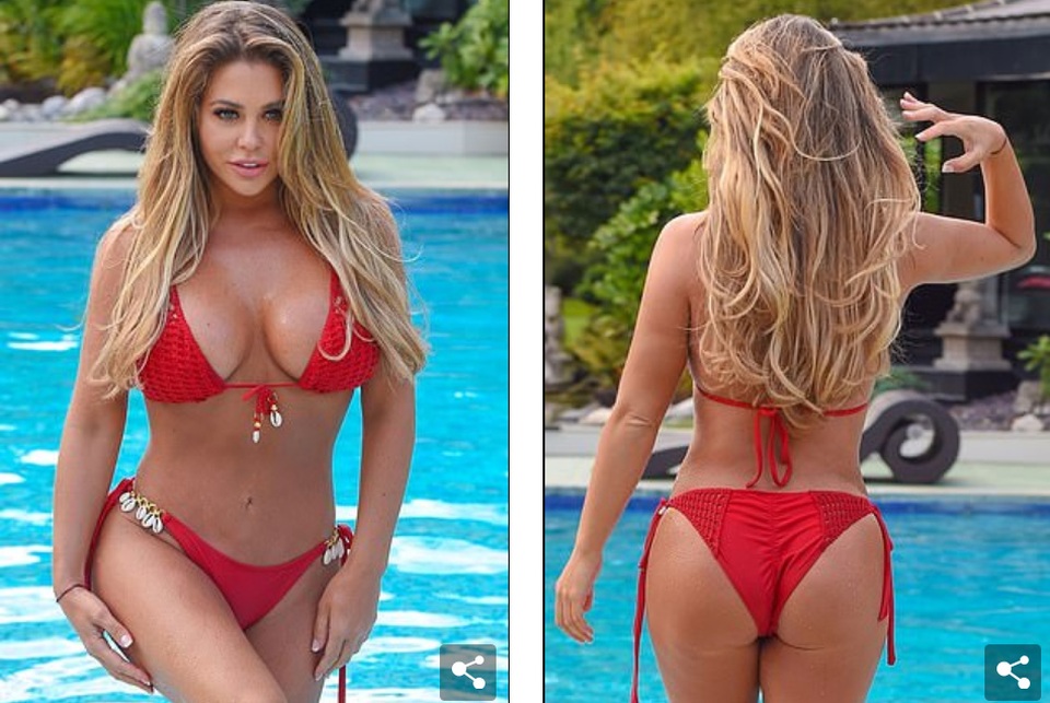 Bianca Gascoigne cuốn hút với bikini đỏ - 2