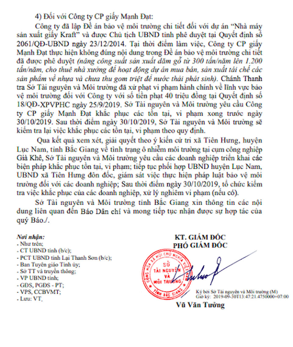 Không phạt doanh nghiệp Trung Quốc gây ô nhiễm bằng lý do hài hước tại Bắc Giang - 7 Không phạt doanh nghiệp Trung Quốc gây ô nhiễm bằng lý do hài hước tại Bắc Giang - 7