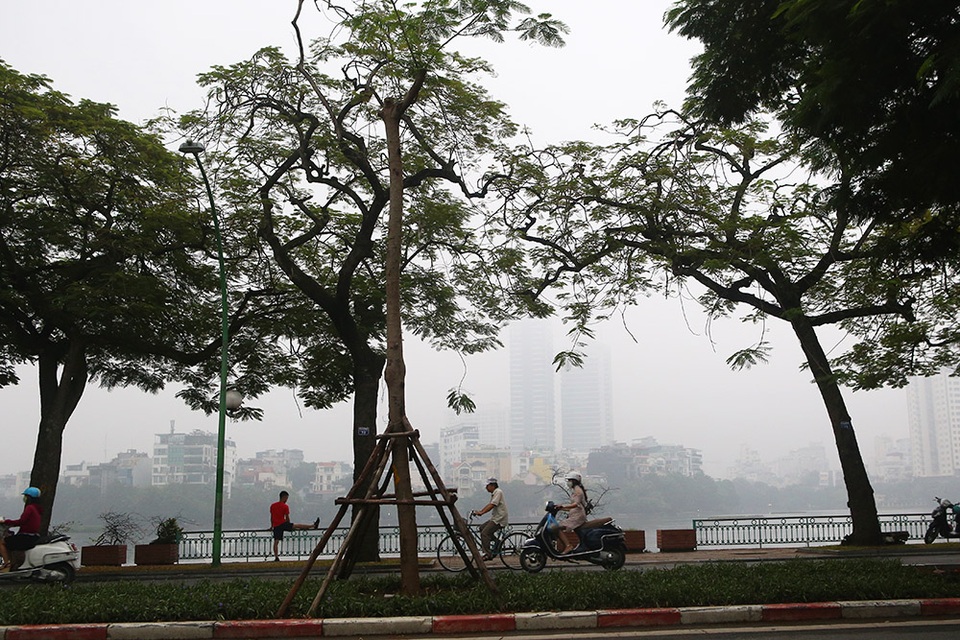 Gần trưa, Hà Nội vẫn chìm trong sương mù dày đặc - 4 Gần trưa, Hà Nội vẫn chìm trong sương mù dày đặc - 4