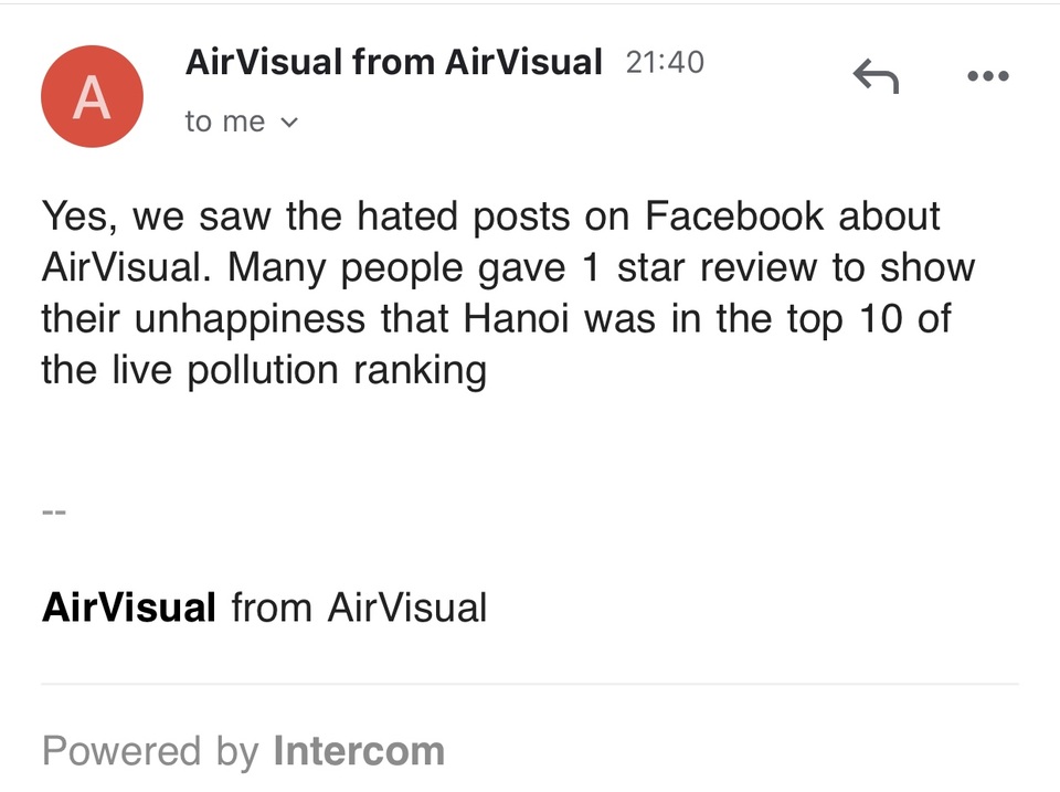 AirVisual chặn người dùng Việt vì hứng chịu bão đánh giá 1 sao - 5 AirVisual chặn người dùng Việt vì hứng chịu bão đánh giá 1 sao - 5