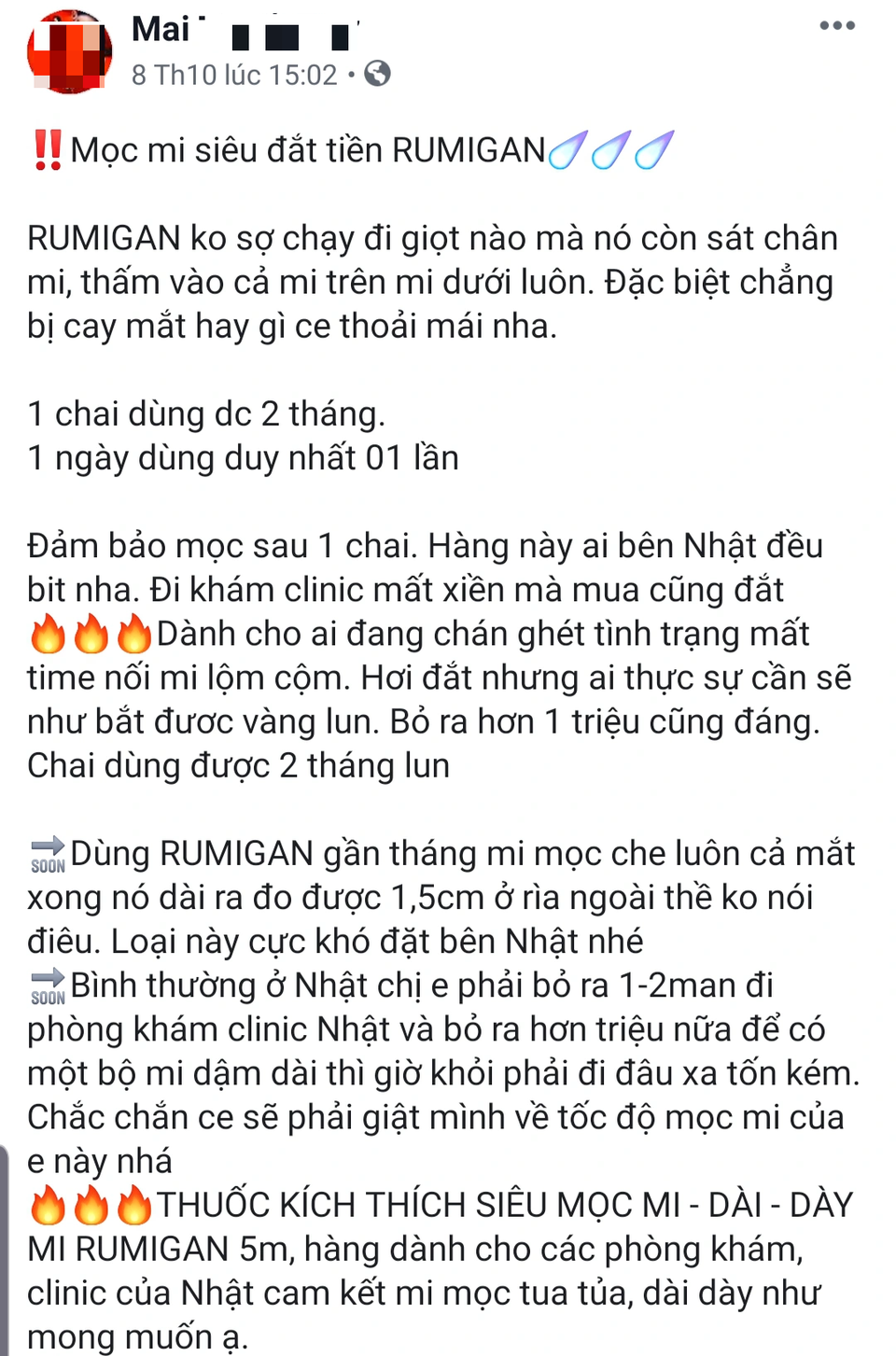 Vì tiền, dân buôn online lừa bán thuốc tăng nhãn áp thành thuốc mọc dài mi - 4 Vì tiền, dân buôn online lừa bán thuốc tăng nhãn áp thành thuốc mọc dài mi - 4