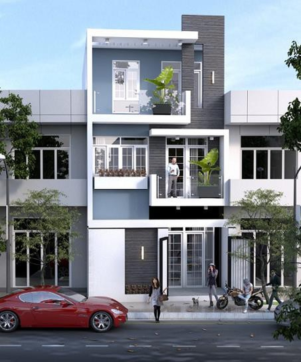 Nhà ống hai tầng kết hợp sân thượng đẹp miễn chê - 1 Nhà ống hai tầng kết hợp sân thượng đẹp miễn chê - 1