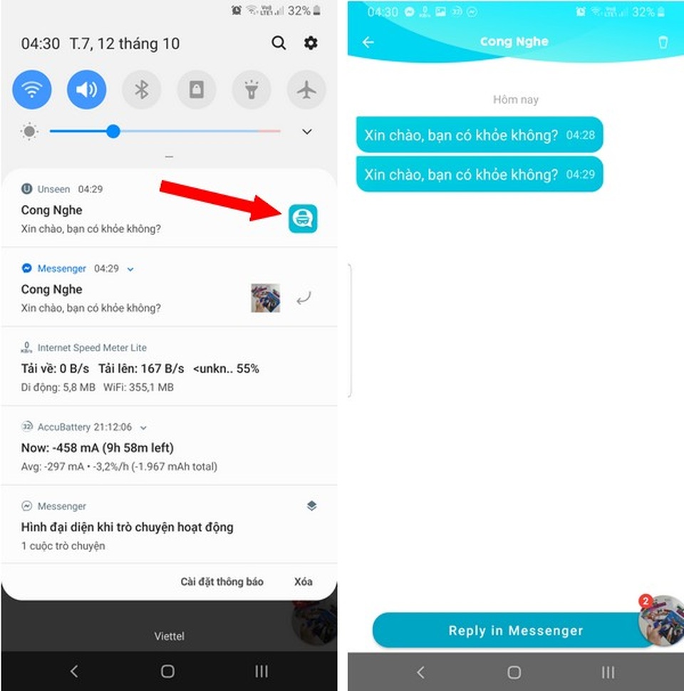 Mẹo hay giúp đọc tin nhắn trên Facebook Messenger, WhatsApp... mà người gửi không hay biết - 3 Mẹo hay giúp đọc tin nhắn trên Facebook Messenger, WhatsApp... mà người gửi không hay biết - 3