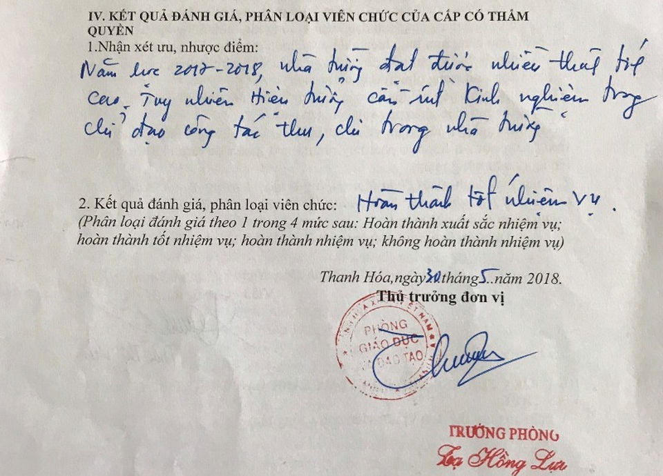 Hiệu trưởng để xảy ra lạm thu vẫn hoàn thành tốt nhiệm vụ? - 2 Hiệu trưởng để xảy ra lạm thu vẫn hoàn thành tốt nhiệm vụ? - 2