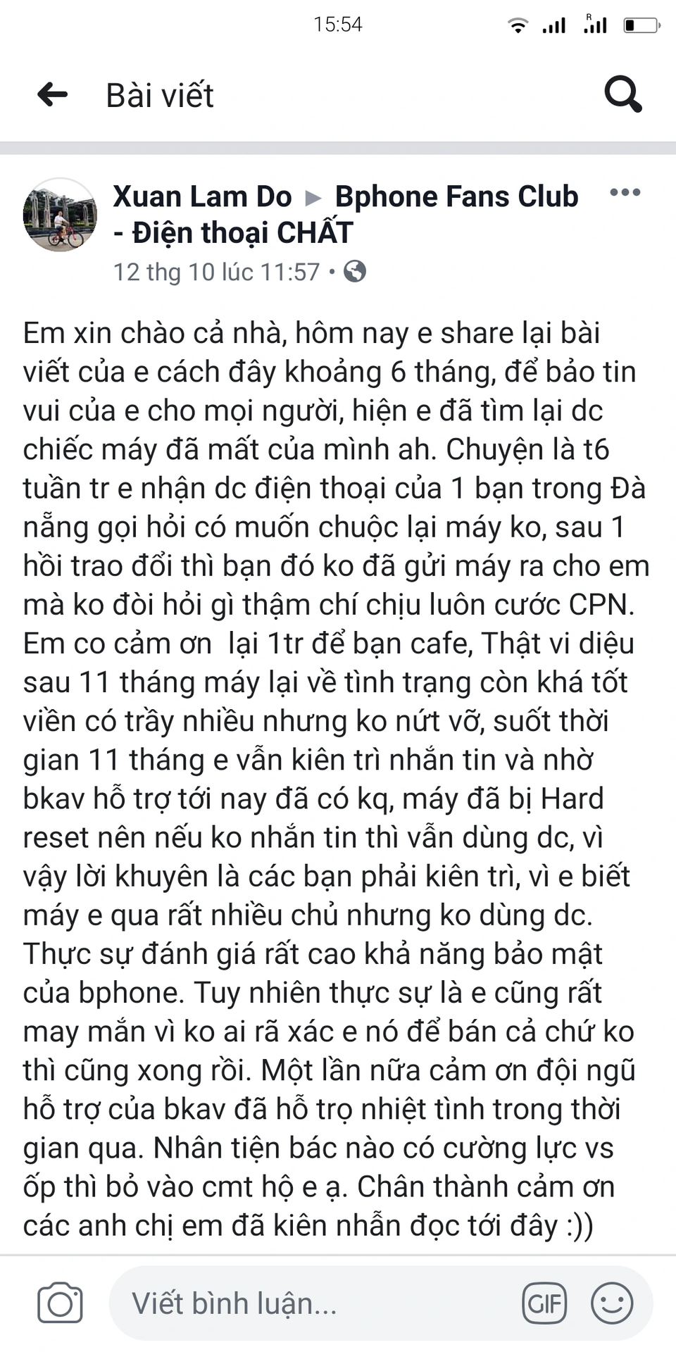 Hy hữu: Bphone tìm về với chủ sau 11 tháng bị lấy trộm! - 1 Hy hữu: Bphone tìm về với chủ sau 11 tháng bị lấy trộm! - 1